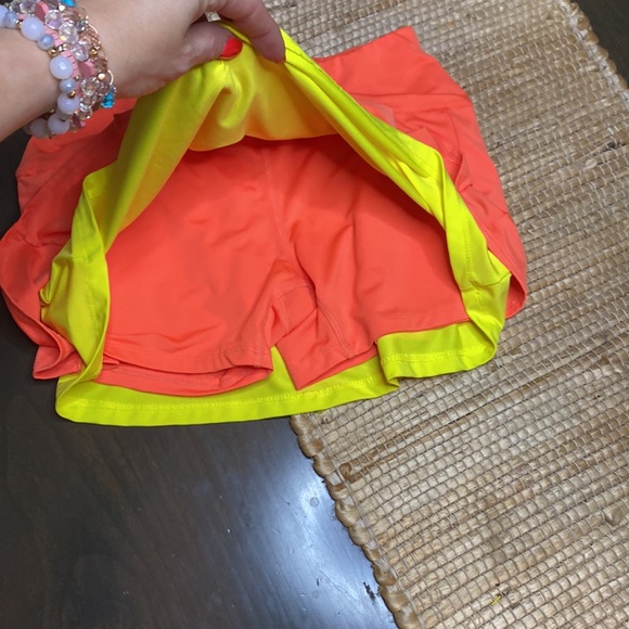 Lucky in Love neon Tangerine & Yellow Tennis Golf Sport Skort Size 0/2 - Picture 5 of 9